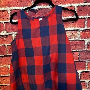 Red and Blue Plaid Top